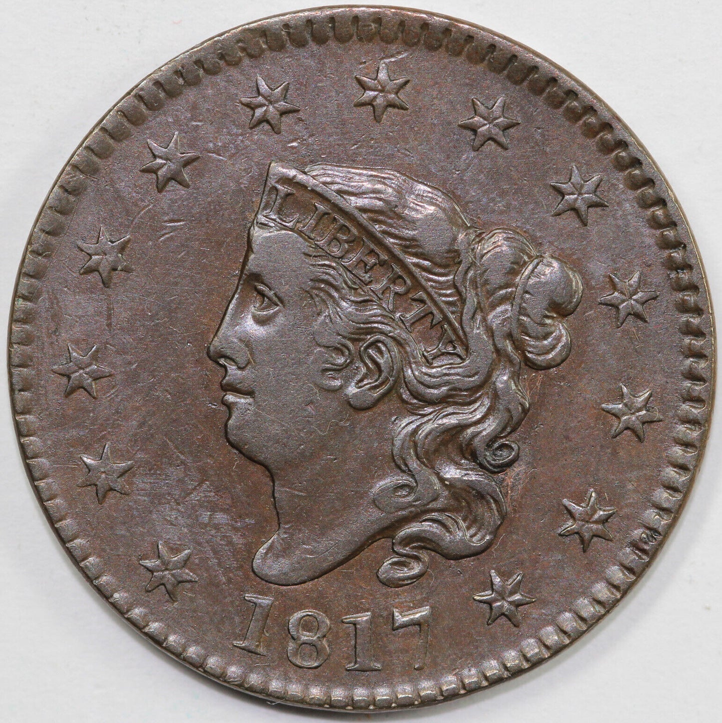 1817 1c N-17 Coronet or Matron Head Large Cent