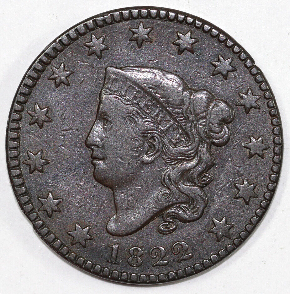 1822 1c N-8 Coronet or Matron Head Large Cent