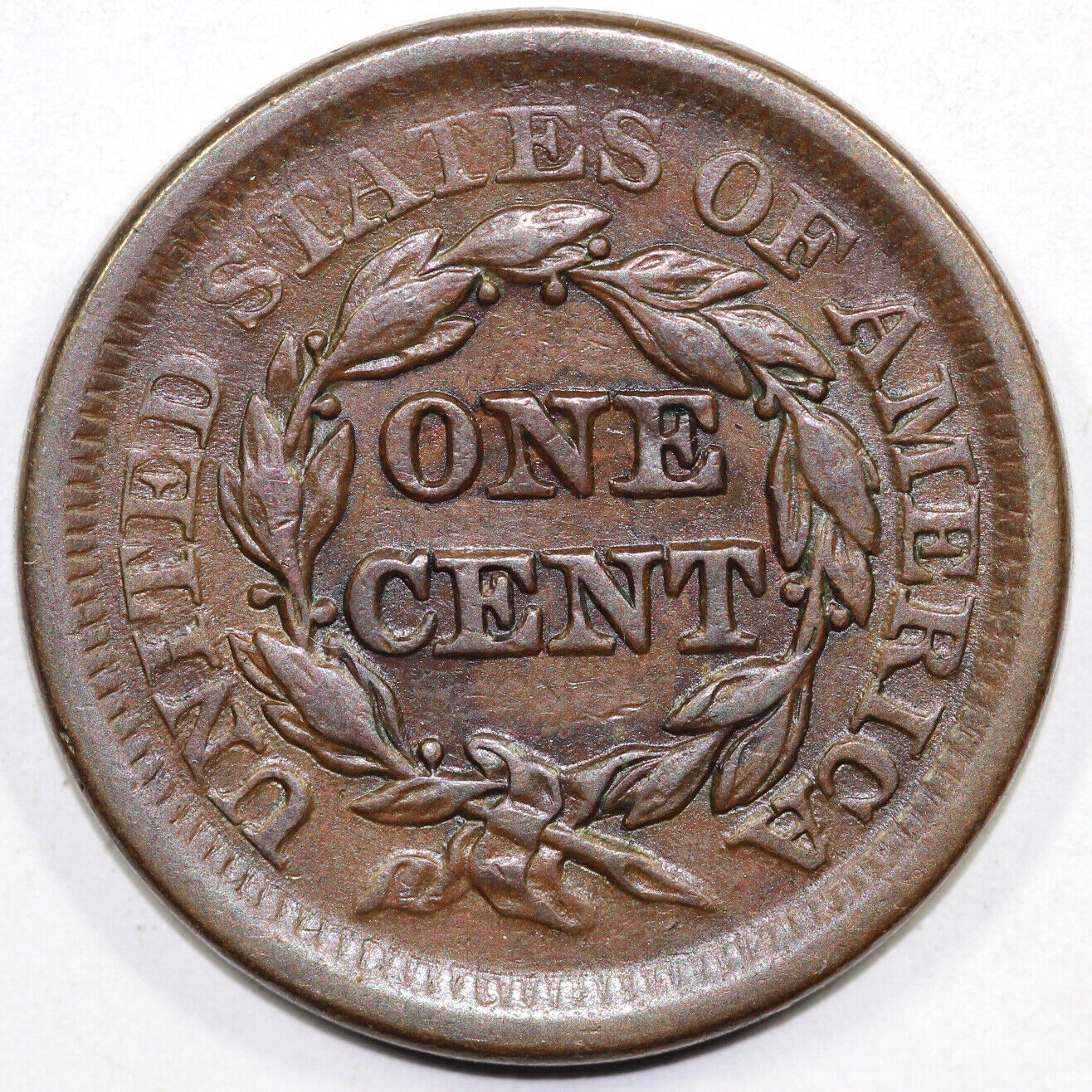 1853 1c Braided Hair Large Cent