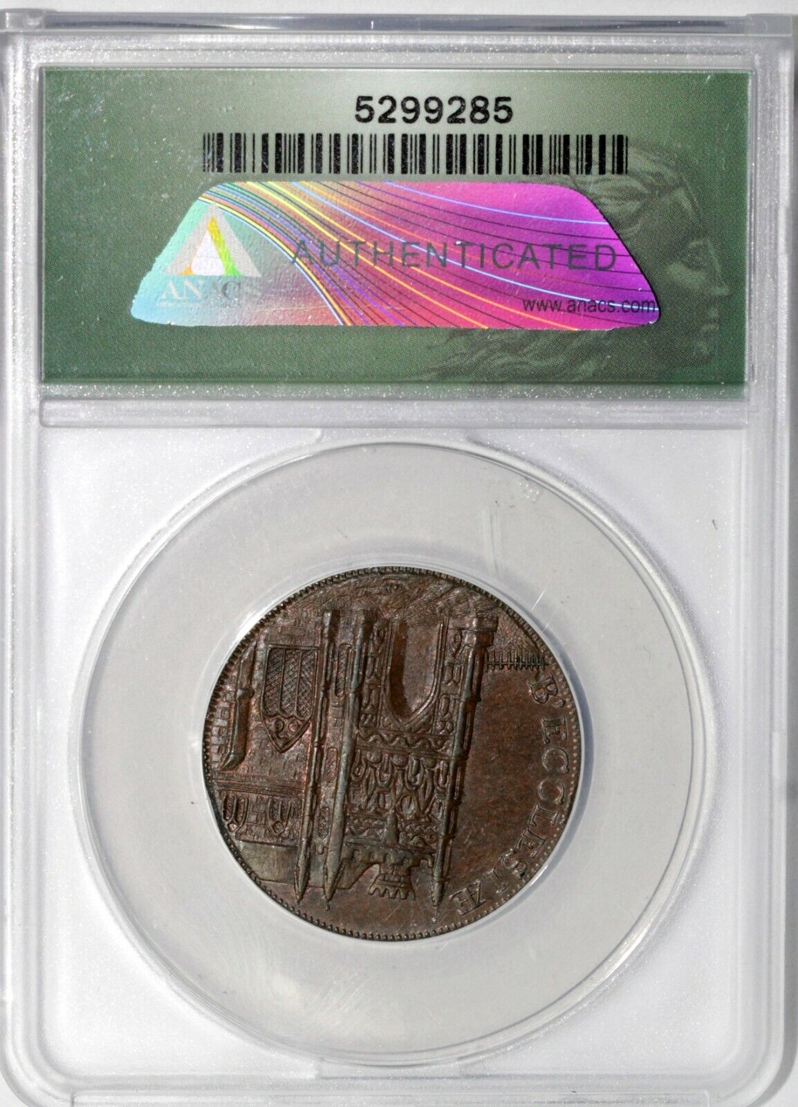 1795 1/2p Great Britain Suffolk-Beccles Conder Token ANACS AU 58