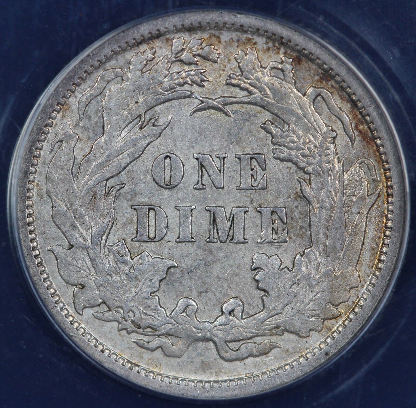 1891 10c Seated Liberty Dime ANACS AU 55 DETAILS CLEANED