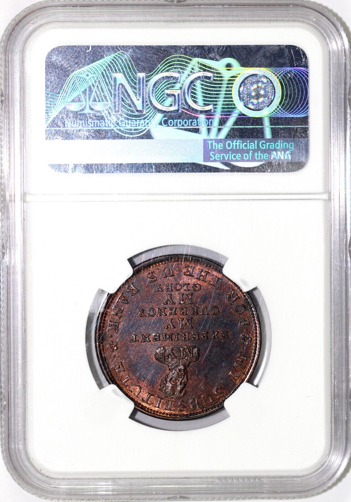 1834 HT-9 Running Boar Hard Times Token NGC MS 64 RB