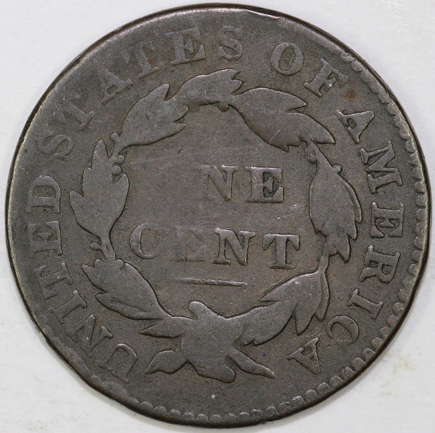 1829 1c Small Letters Coronet or Matron Head N-9 Large Cent UNSLABBED
