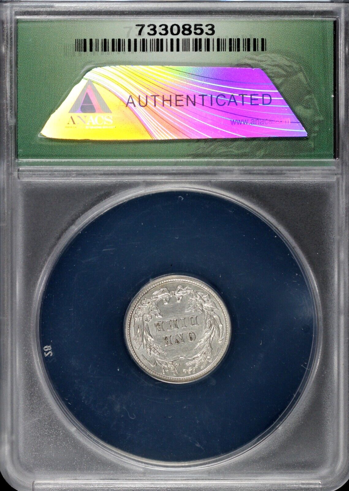 1902 10c Barber Dime ANACS AU 58 Details Cleaned