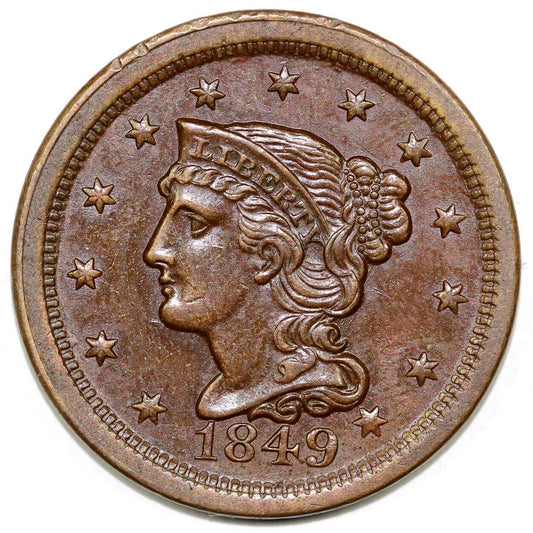 1849 1c N-2 Braided Hair Large Cent