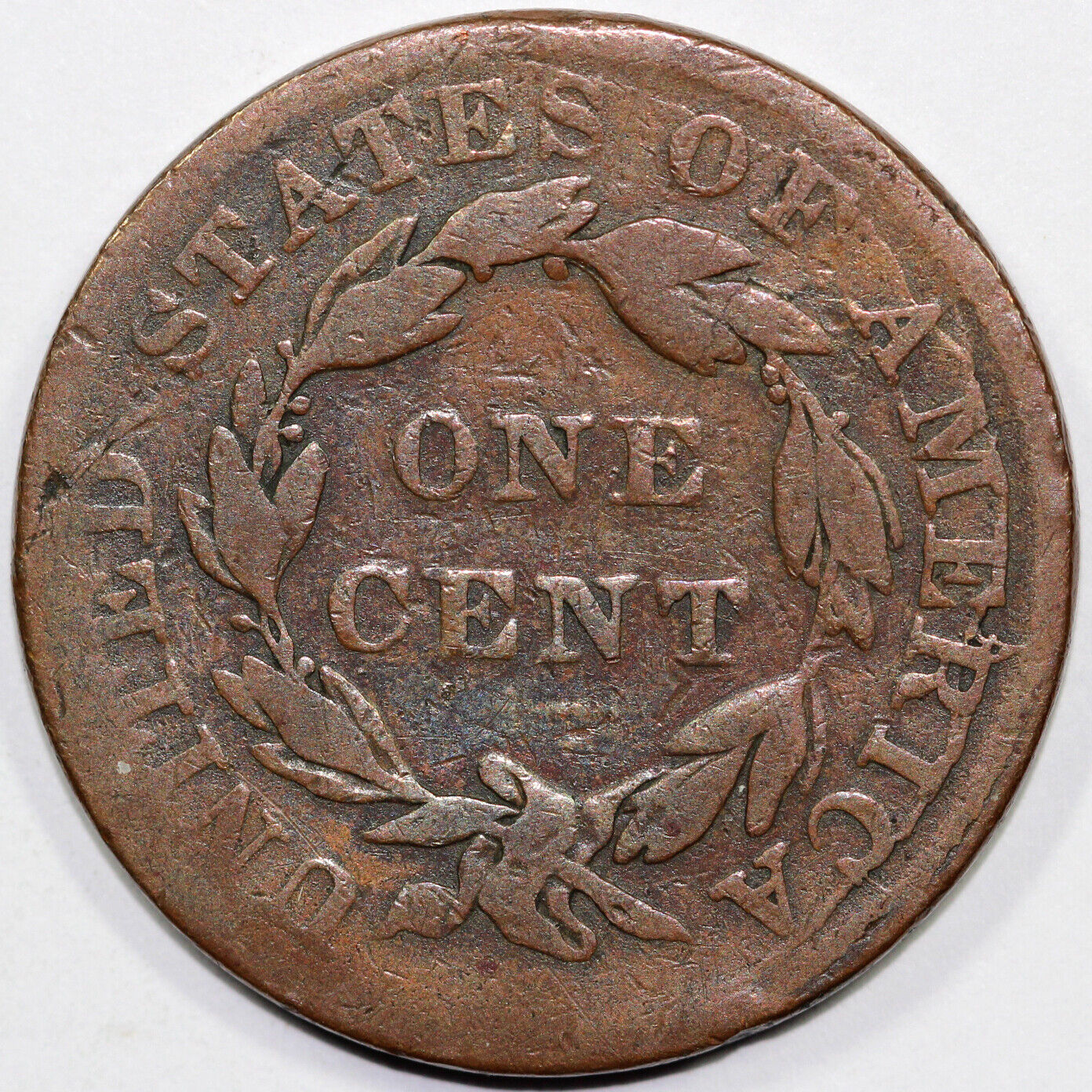 1837 1c N-15 Coronet or Matron Head Large Cent *Late Die State*