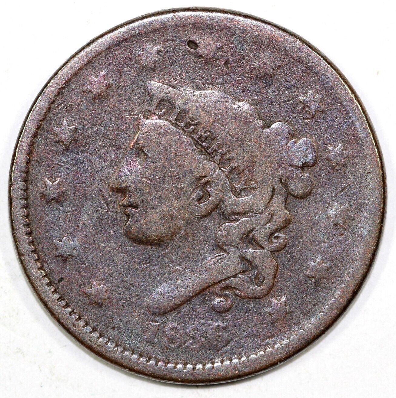 1836 1c N-6 Matron Head Large Cent
