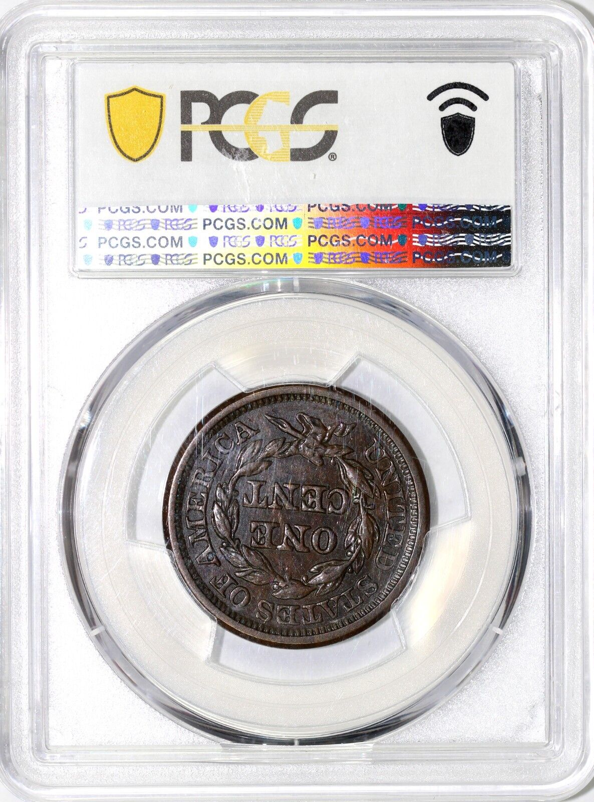 1844/81 1c N-2 Braided Hair Large Cent PCGS XF 40