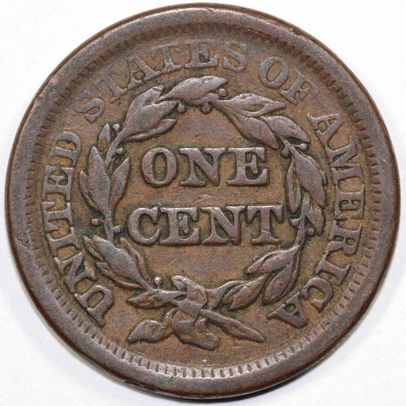 1853 1c Braided Hair Large Cent