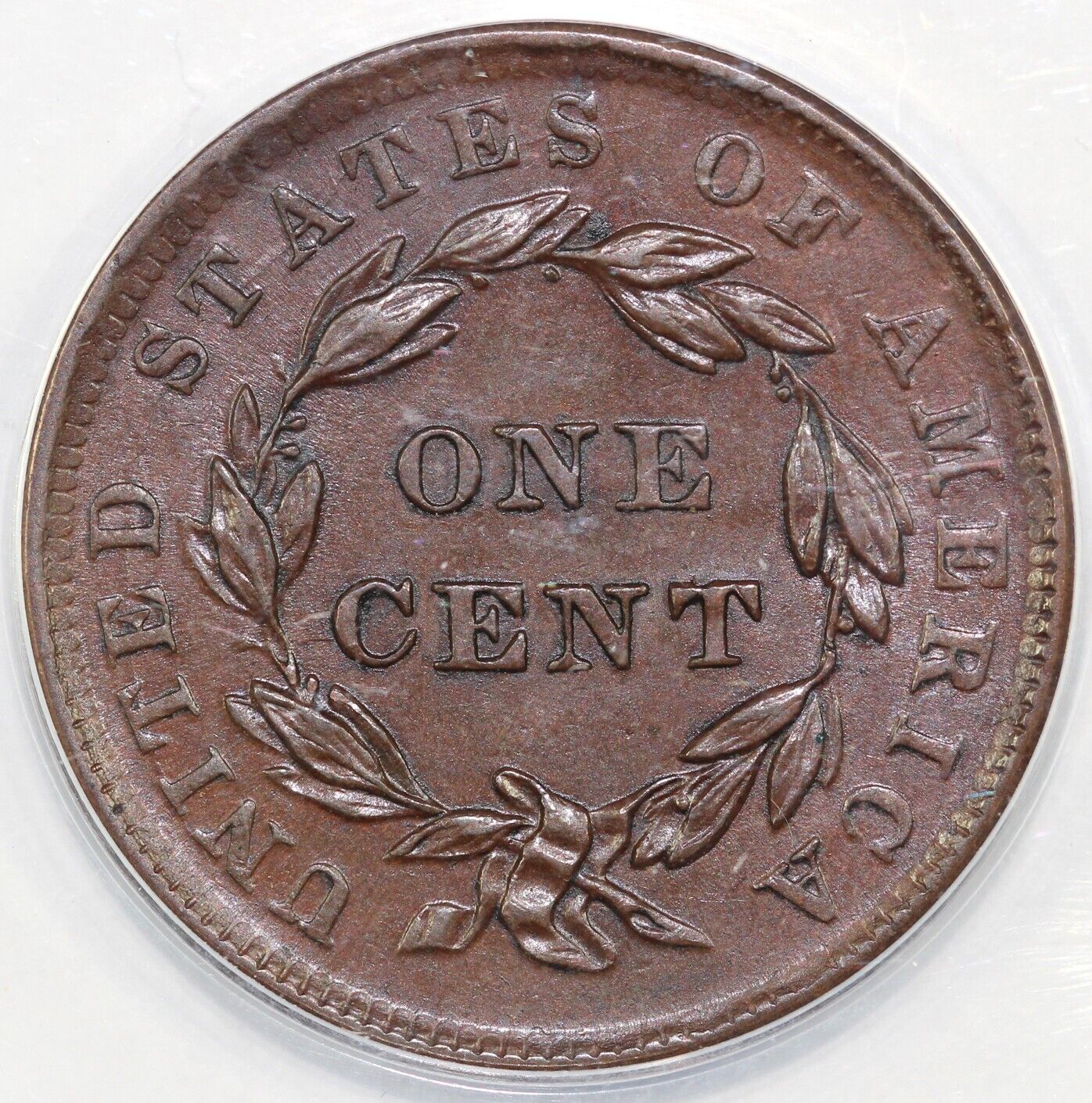 1839 1c N-13 Booby Head Matron Head Large Cent ANACS MS 62 BN