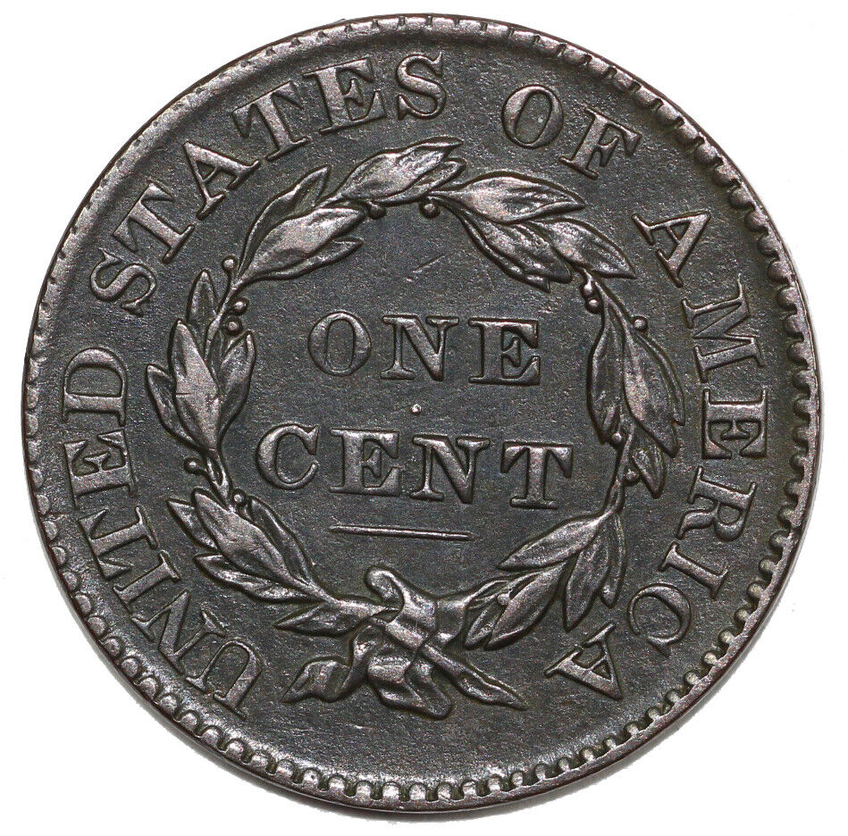 1828 1c N-10 Coronet or Matron Head Large Cent