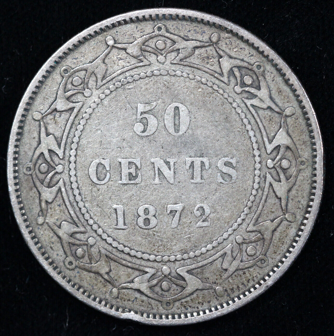 1872 50c Canada New Foundland Half Dollar