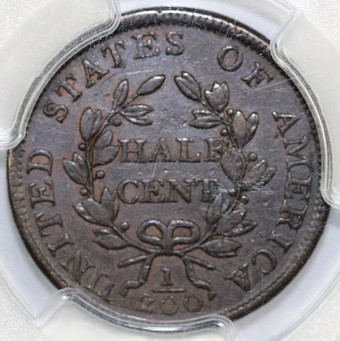 1804 1/2c C-6 Spiked Chin Draped Bust Half Cent PCGS XF 40