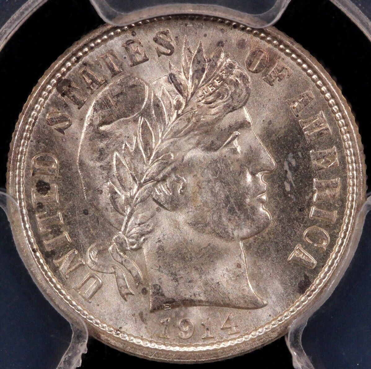 1914-D 10c Barber Dime PCGS MS 65