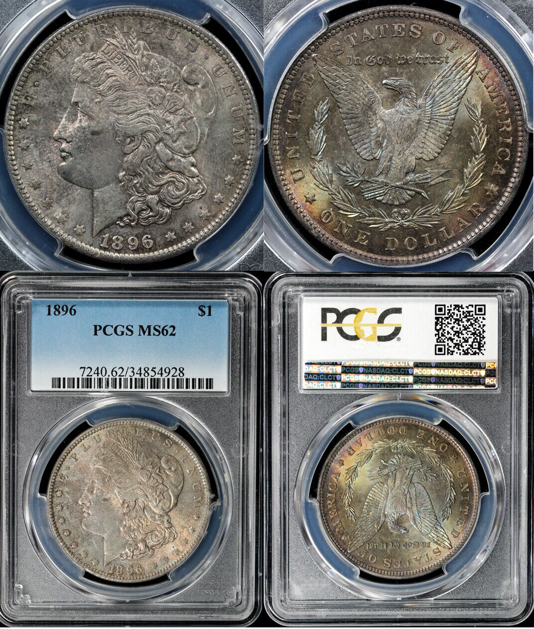 1896 $1 Morgan Dollar PCGS MS 62