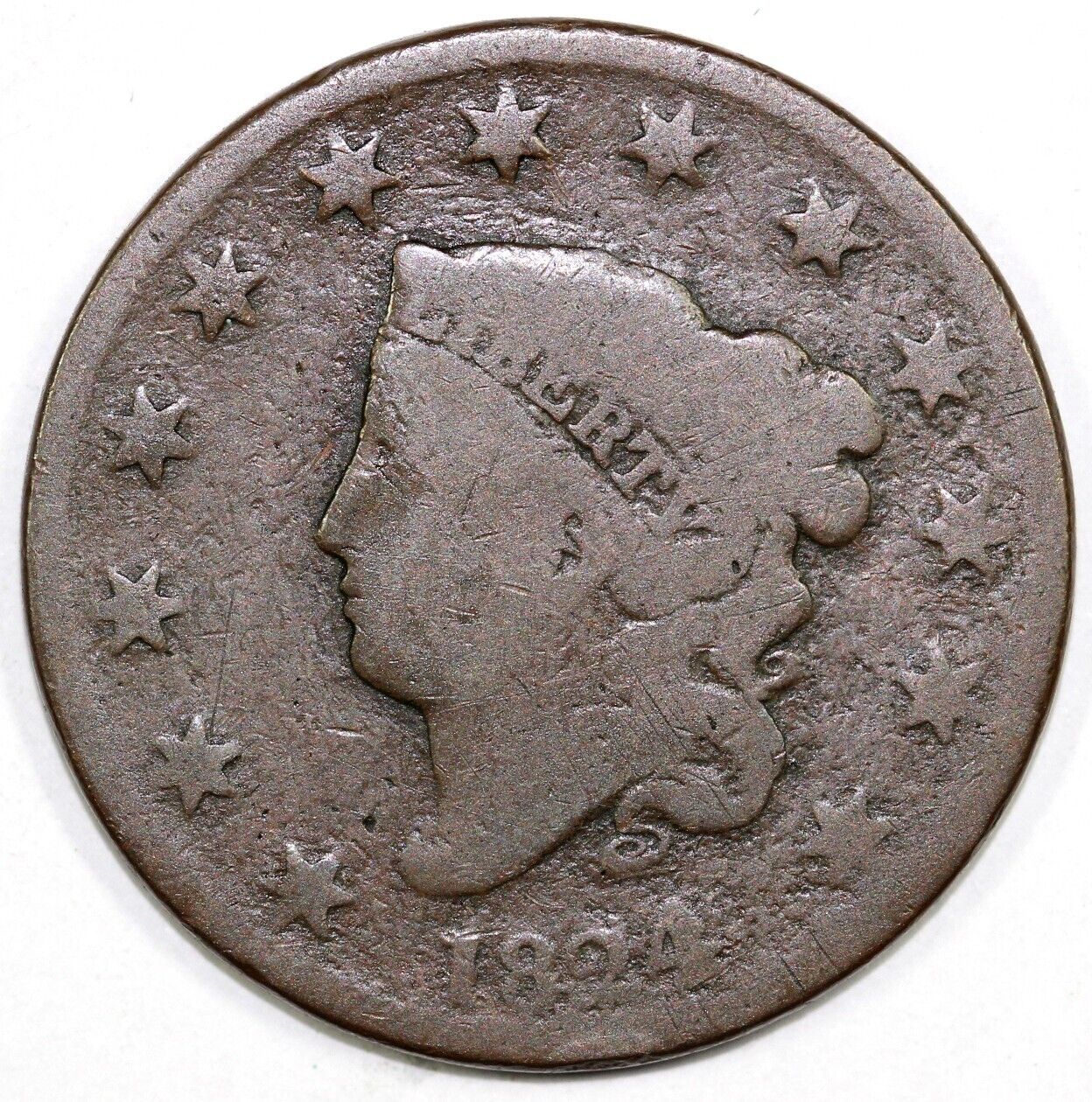 1824/2 1c N-5 Matron Head Large Cent