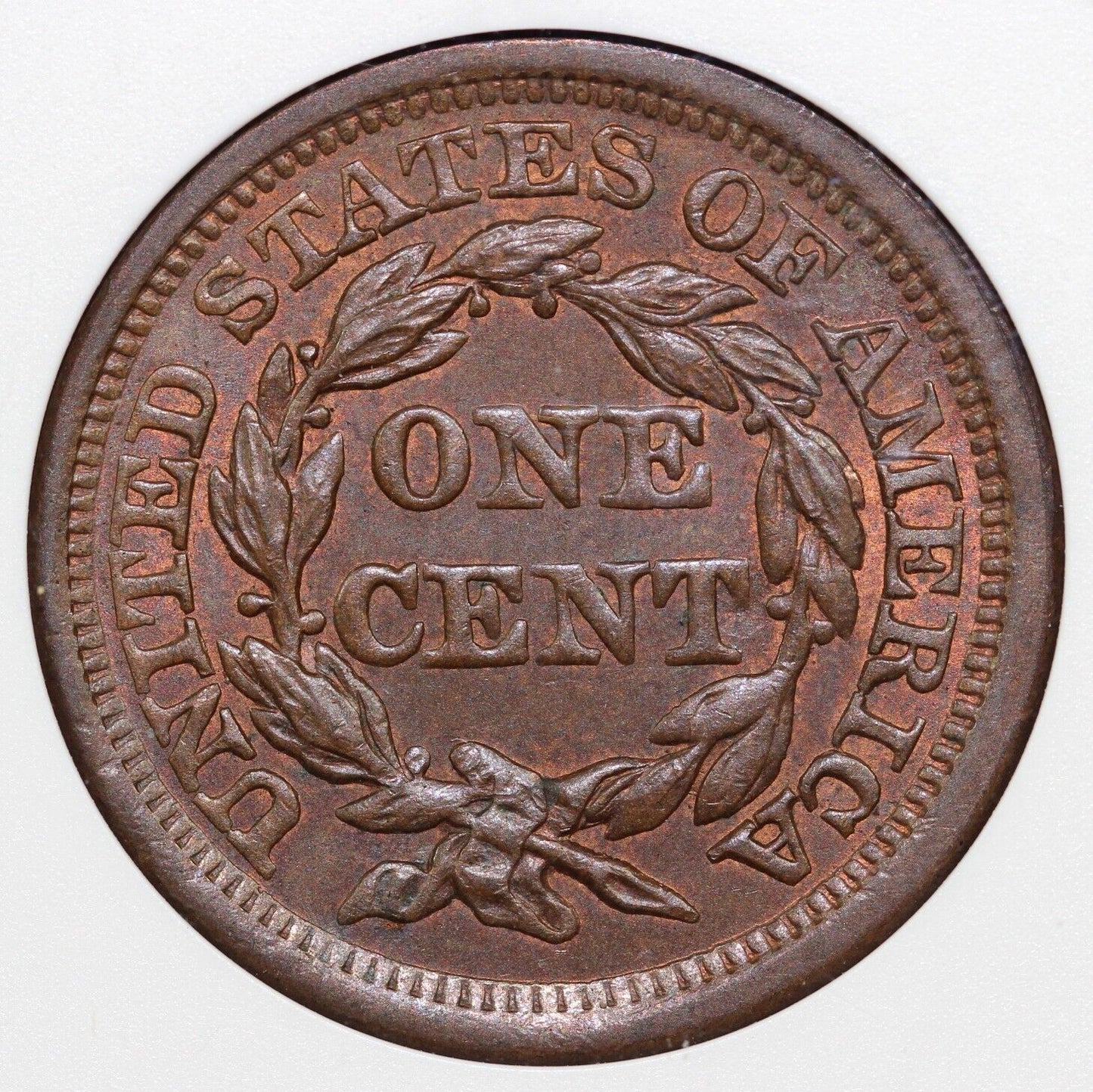 1857 1c N-4 Braided Hair Large Cent ANACS MS 63 BN *Sharp Strike, EDS*