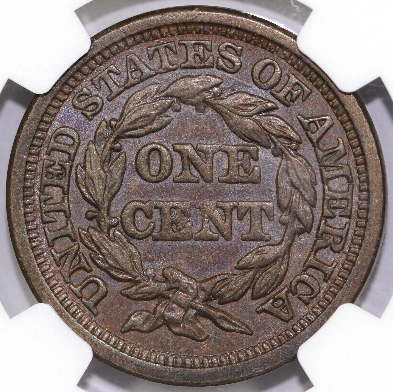 1848 1c N-6 Braided Hair Large Cent NGC MS 63 BN EX; ELLSWORTH