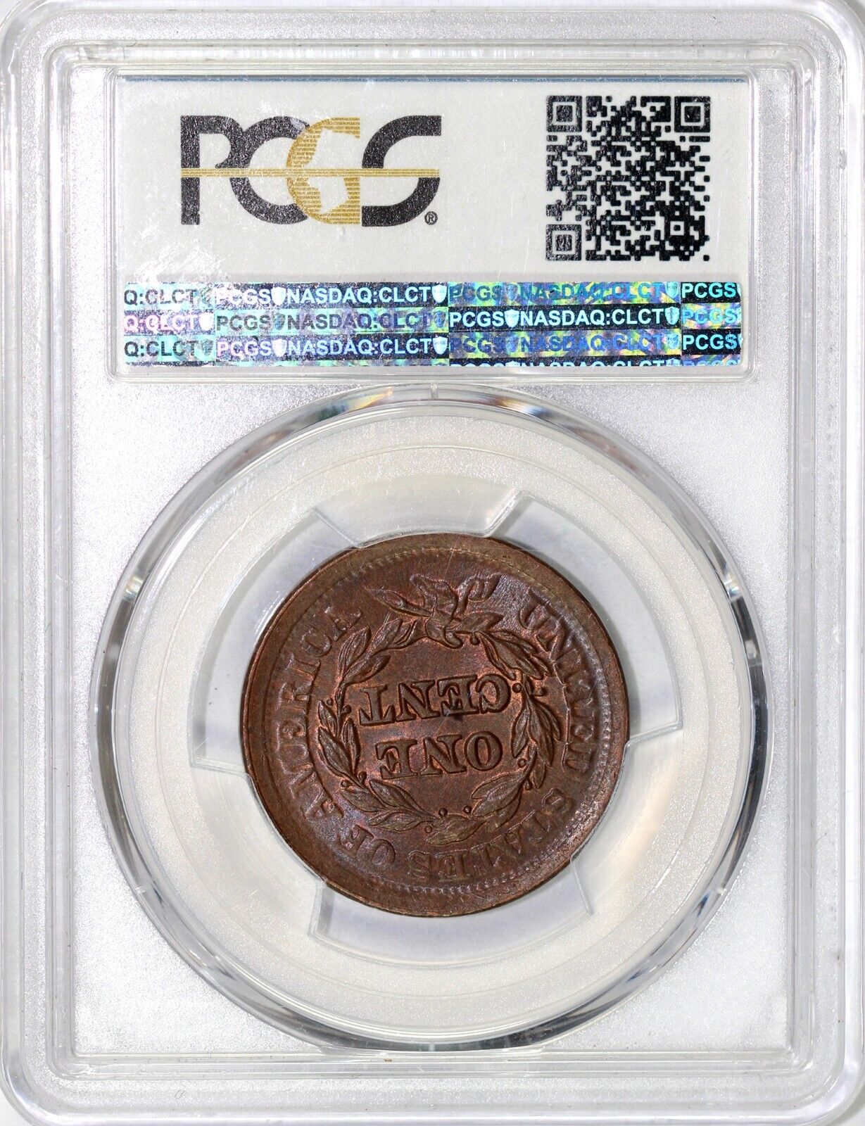 1852 1c Braided Hair Large Cent PCGS and CAC MS 65+ BN