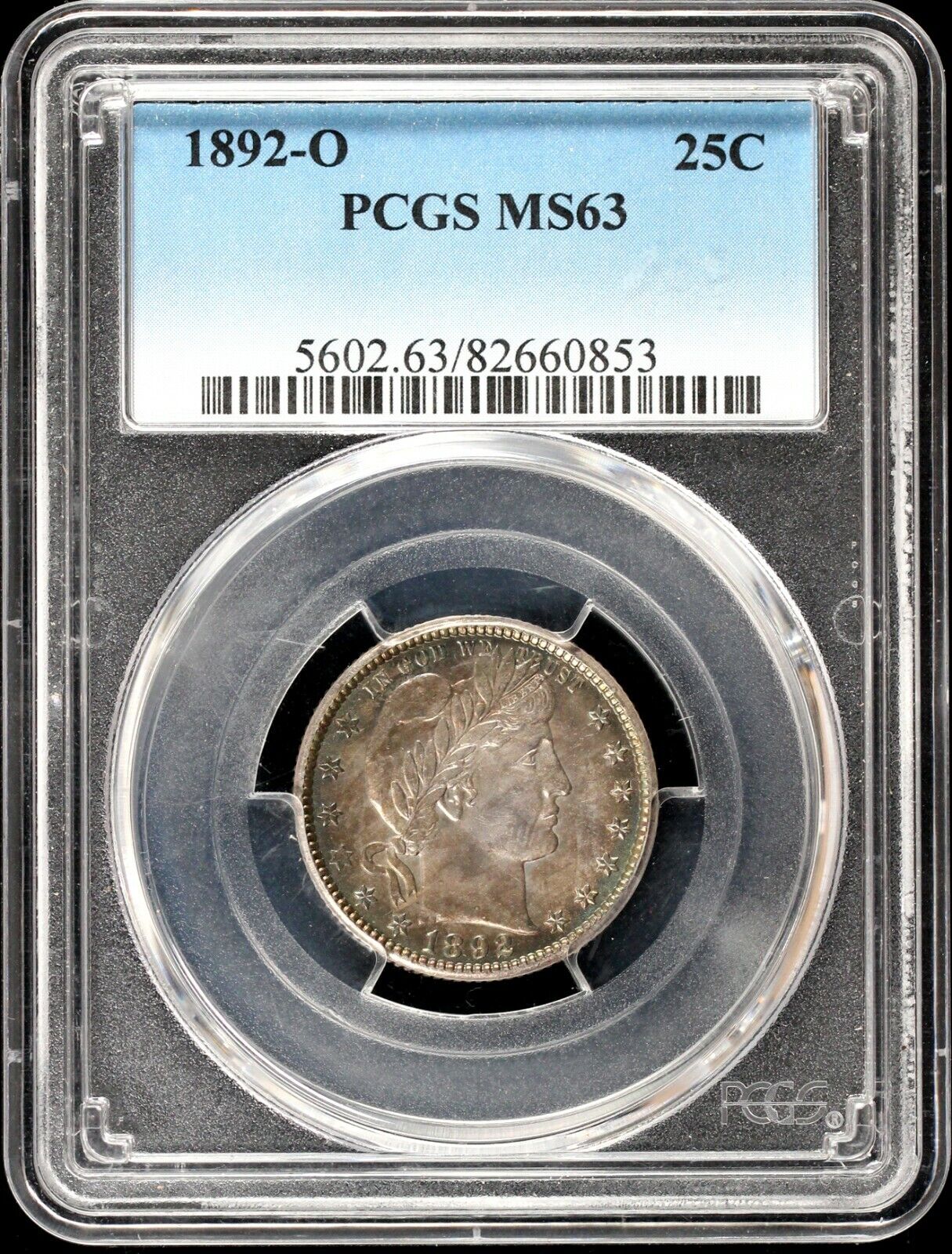 1892-O 25c Barber Quarter PCGS MS 63