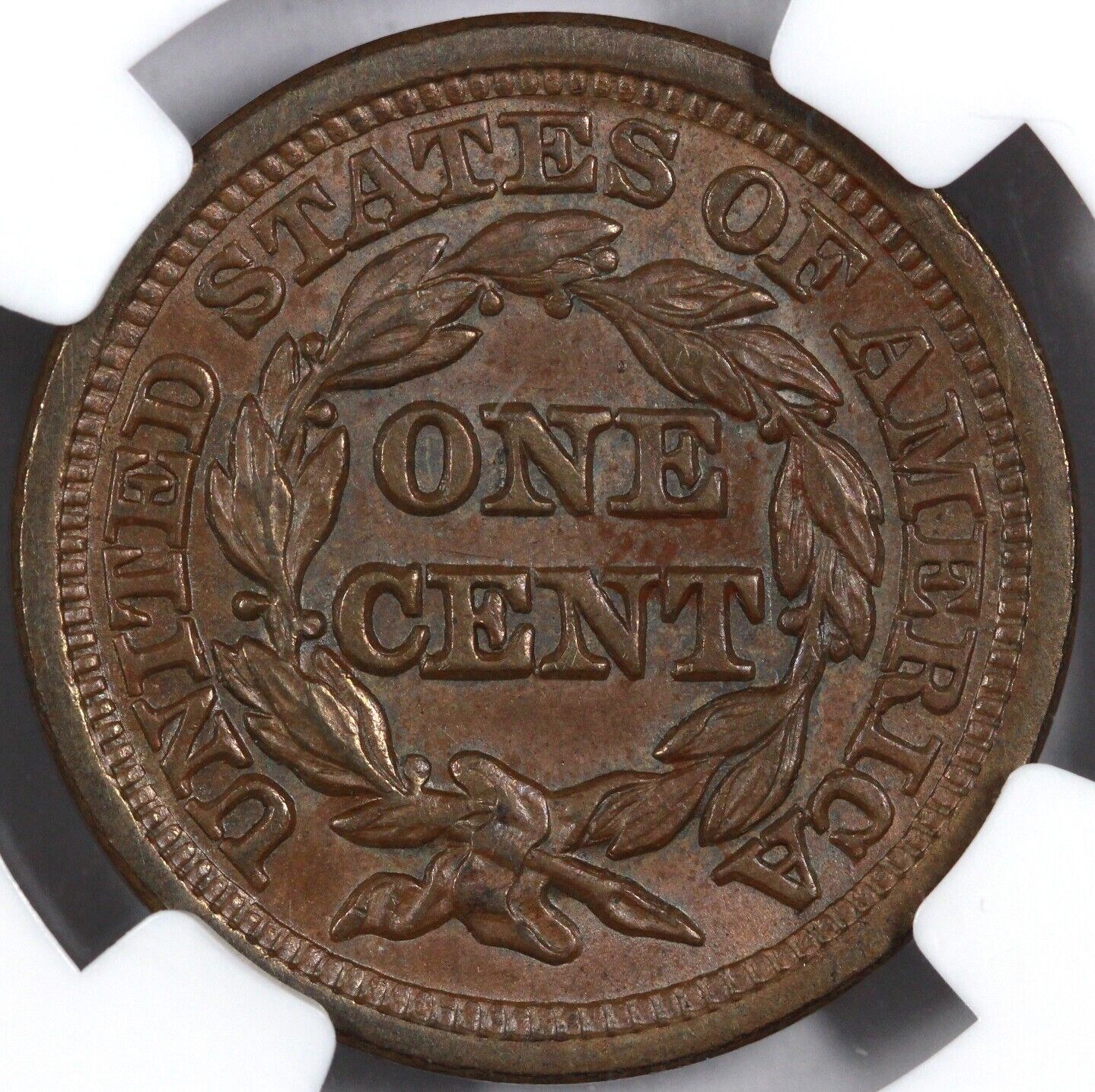 1847 1c N-5 Braided Hair Large Cent NGC MS 61