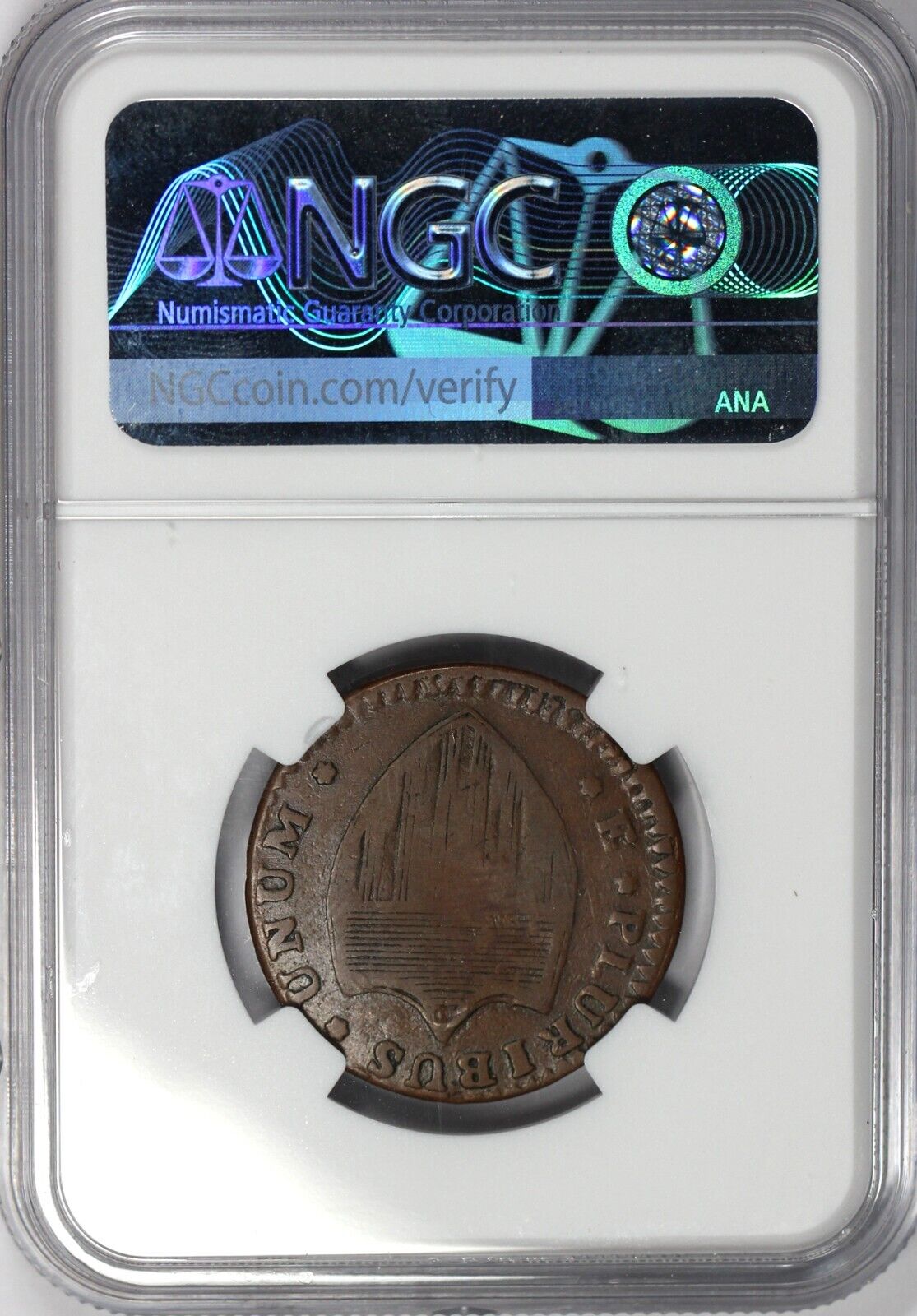 1787 1c No PLow Sprig Maris 52-i New Jersey Colonial Copper NGC F 12