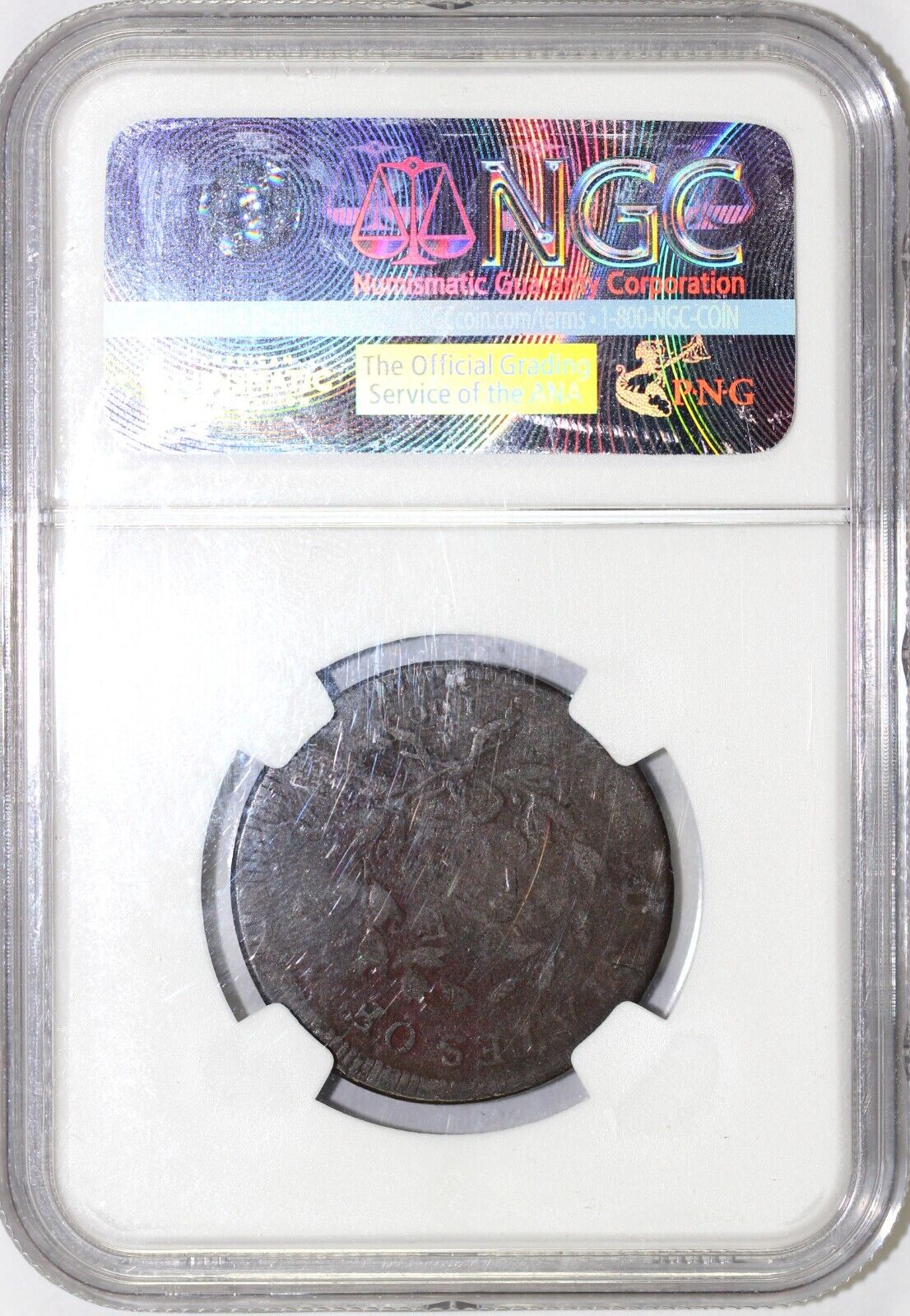 1797 1c Stems Rev of 97 Struck Off Center Draped Bust Large Cent NGC GOOD 6