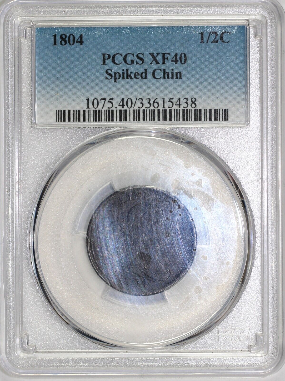 1804 1/2c C-6 Spiked Chin Draped Bust Half Cent PCGS XF 40
