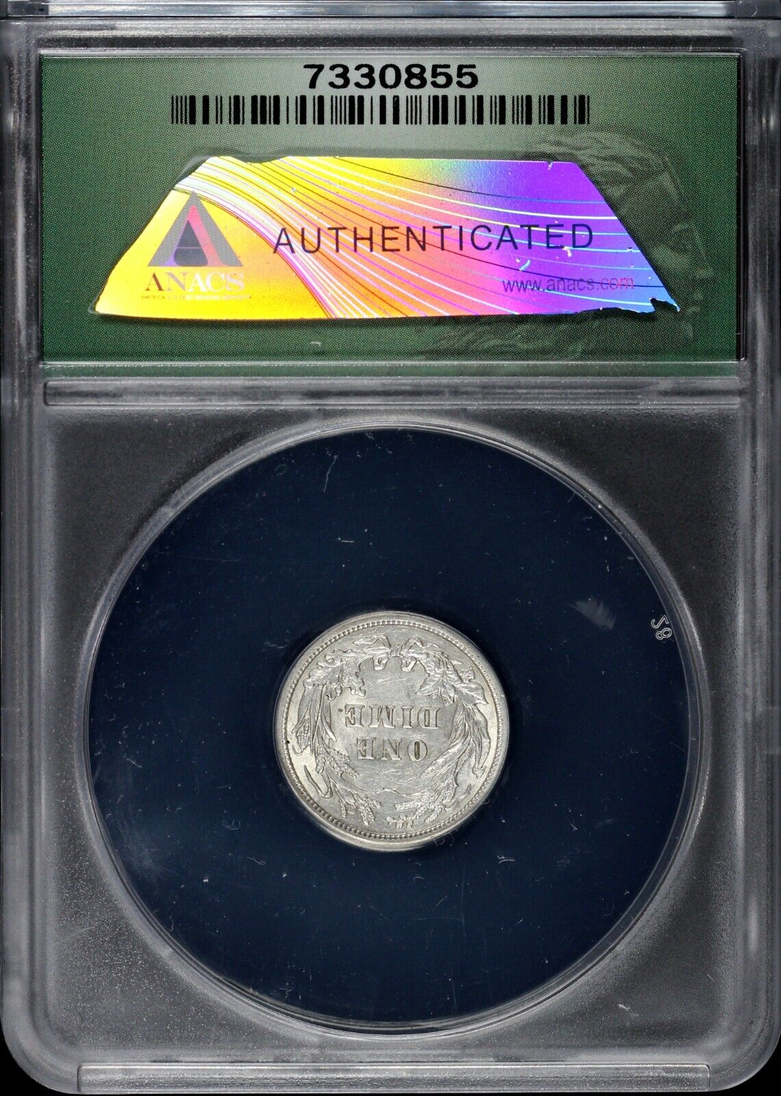 1909 10c Barber Dime ANACS AU 55