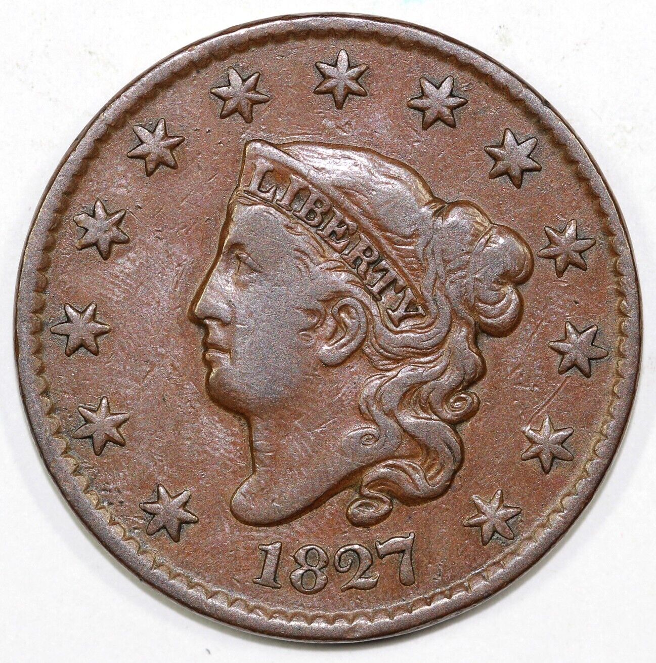 1827 1c N-2 Matron Head Large Cent