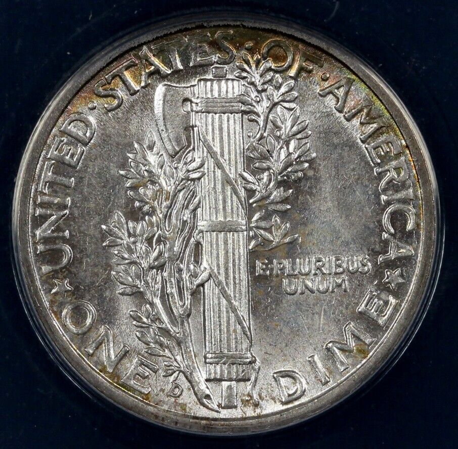 1939-D 10c Mercury Dime ANACS MS 64