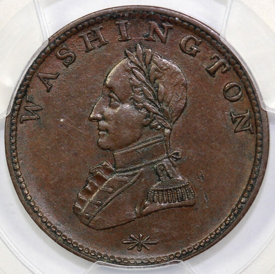 1783 Double Head Washington Colonial Copper Token PCGS AU 58 EX; SYD MARTIN