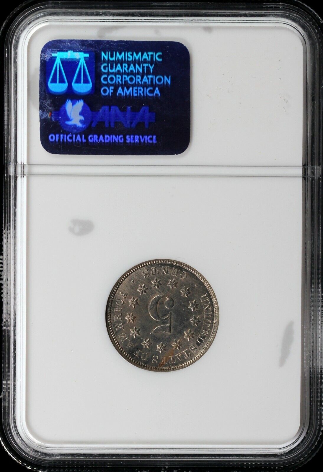 1876 5c Shield Nickel NGC and CAC MS 64