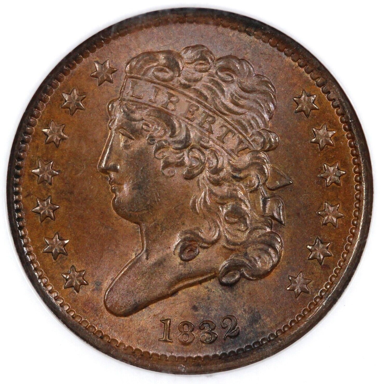 1832 1/2c C-3 Classic Head Half Cent NGC MS 63 BN