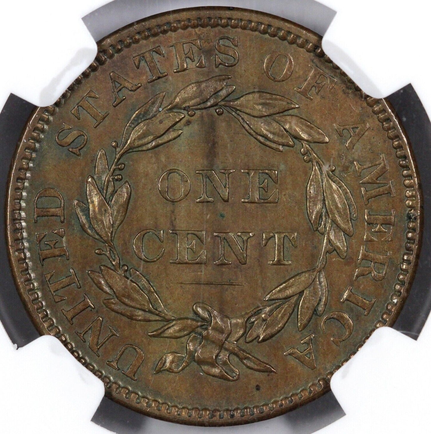 1836 1c Gobrecht Head Matron Head Large Cent NGC AU 55