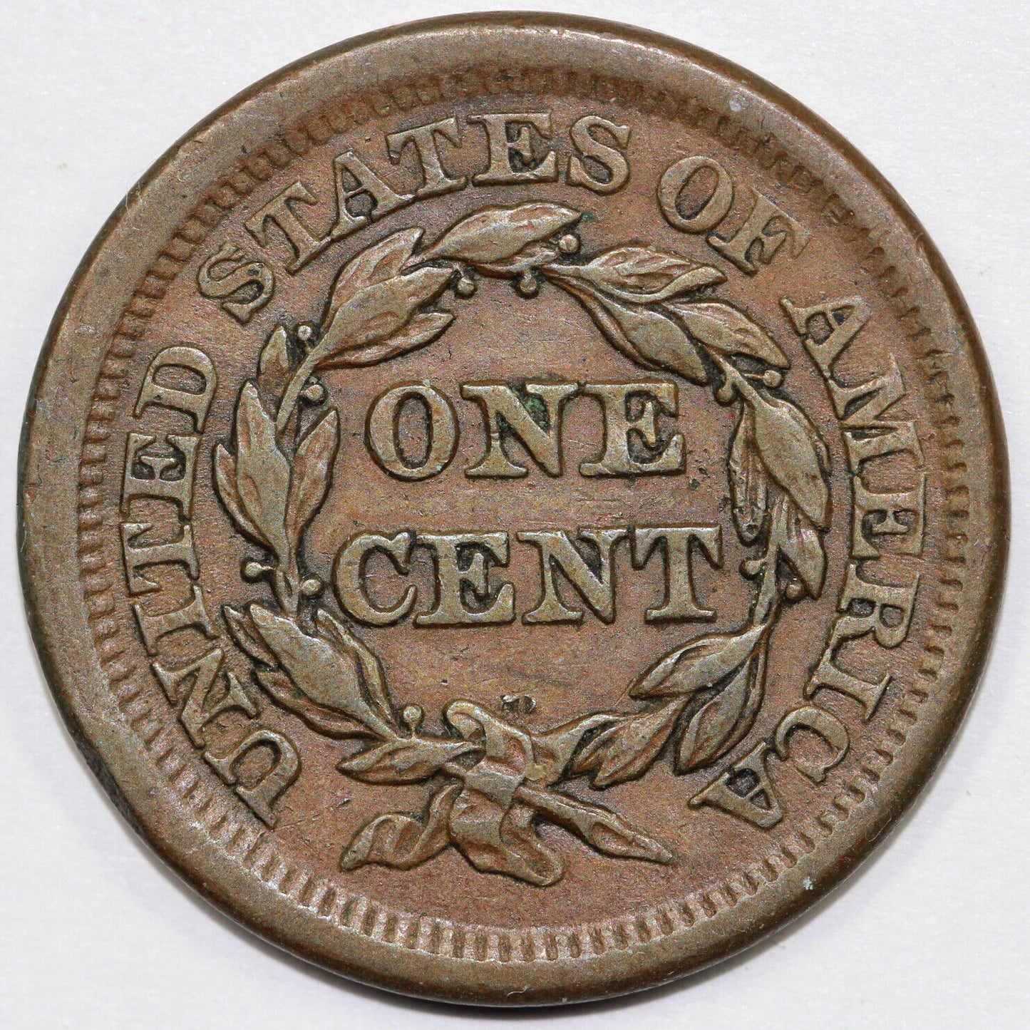 1853 1c Braided Hair Large Cent *Out of Register*