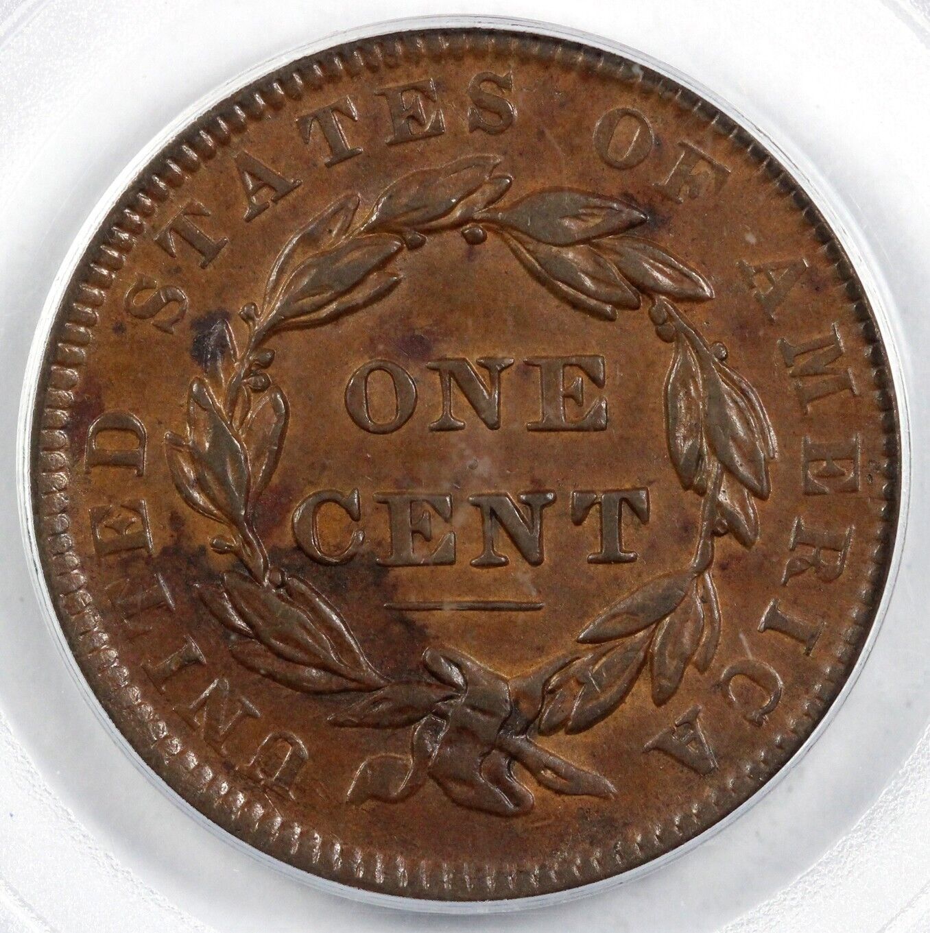 1838 1c N-12 Matron Head Large Cent PCGS AU 55