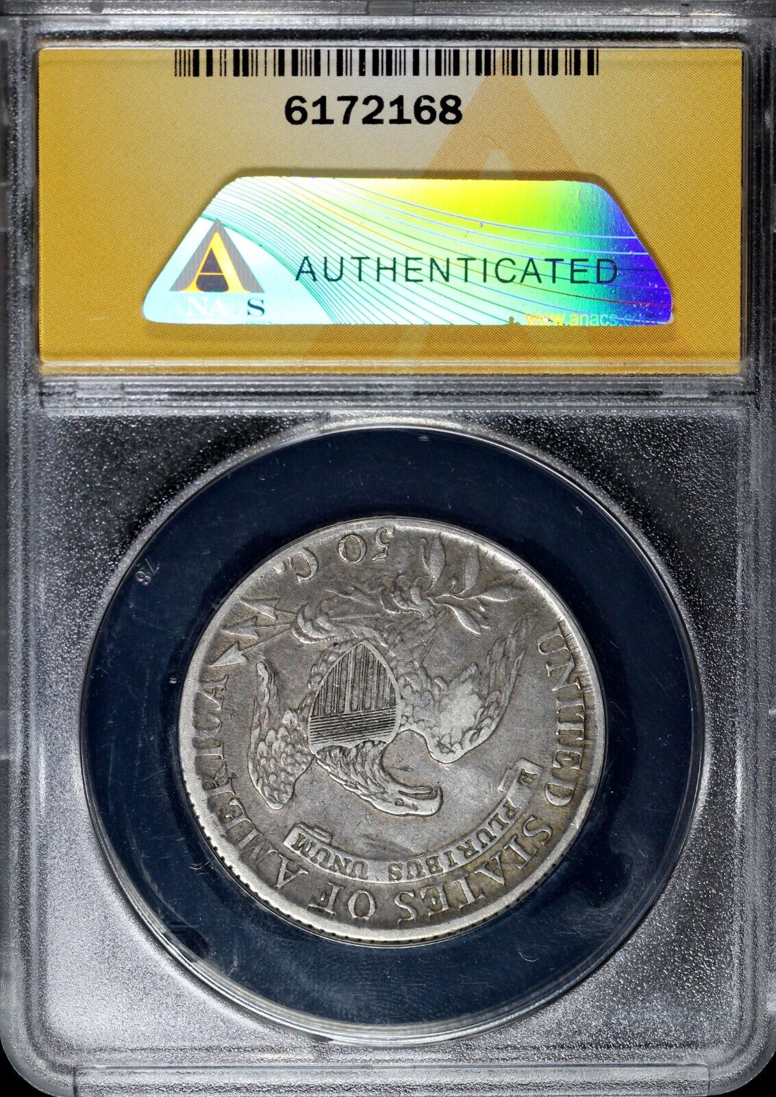 1814 50c Capped Bust Half Dollar ANACS EF 40 DETAILS SCRATCHED