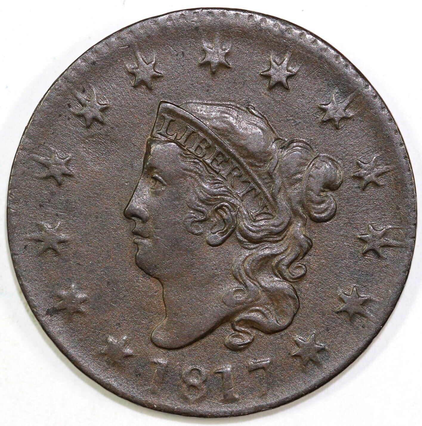 1817 1c N-8 Coronet or Matron Head Large Cent