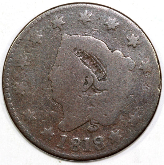 1818 1c N-4 Coronet or Matron Head Large Cent