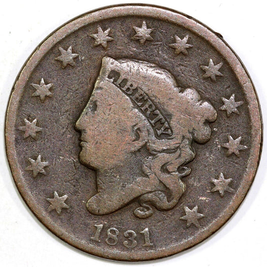 1831 1c N-14 Coronet or Matron Head Large Cent