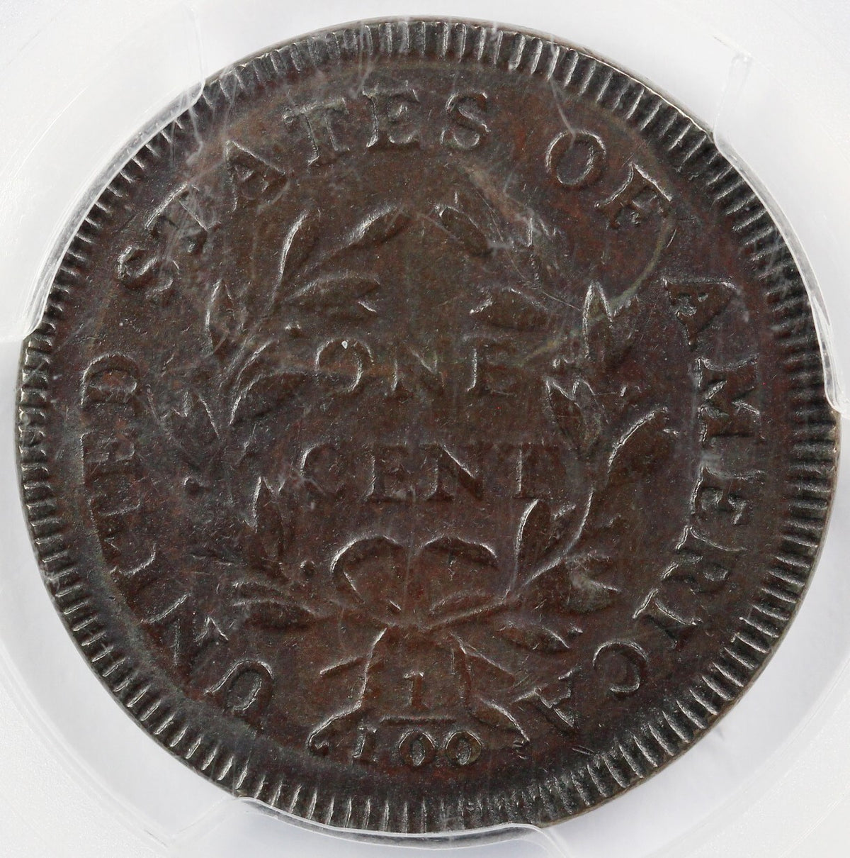 1797 Copy 1797 1c S-136 Rev of 1797, Stems Draped Bust Large Cent PCGS AU Detail ...