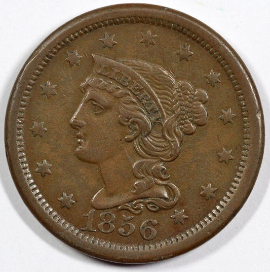 1856 1c Braided Hair Large Cent