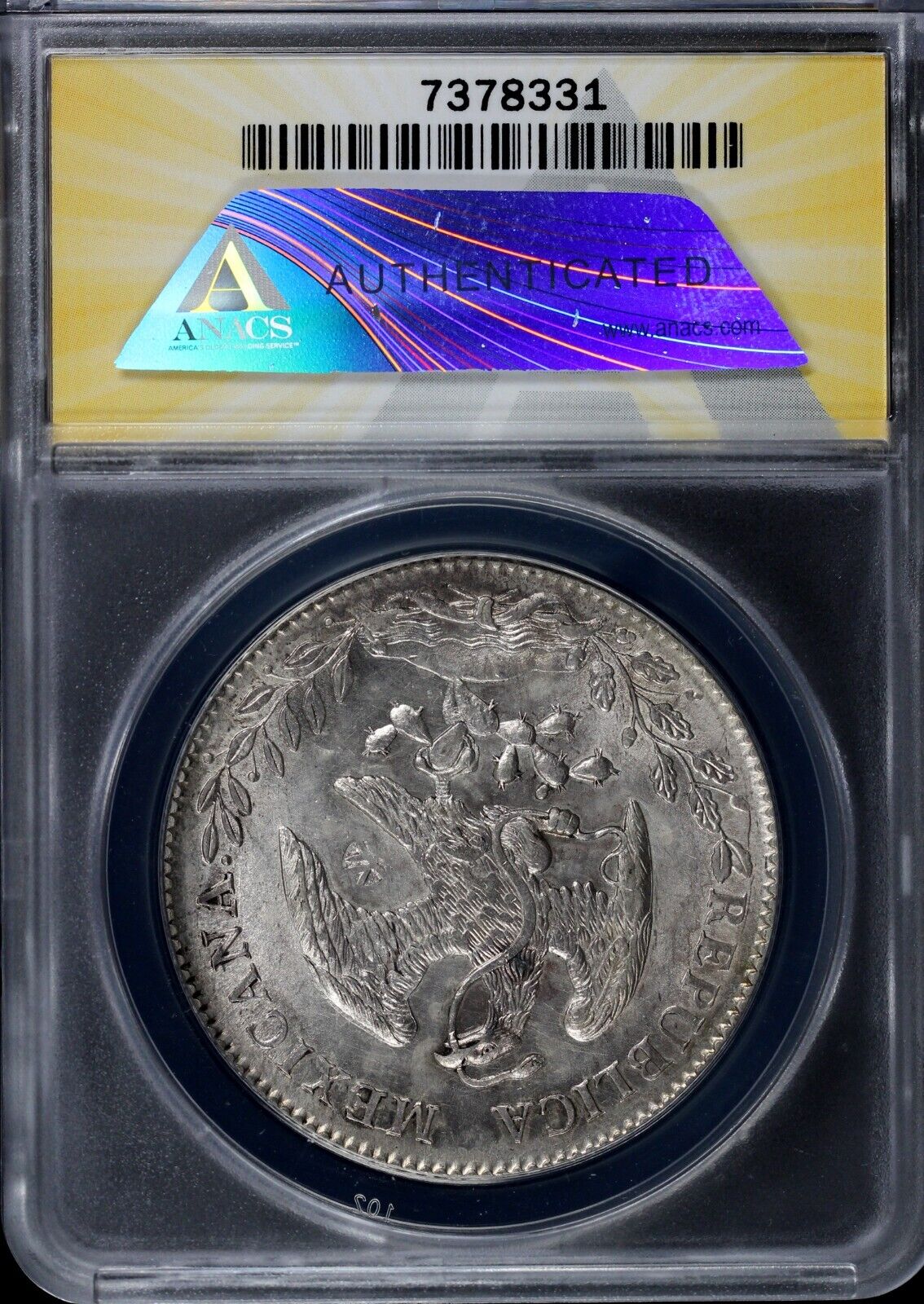 1895 8r Zs, FZ Mexico 8 Reales ANACS MS 60 Details Chopmarked