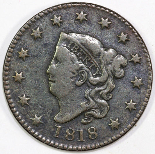 1818 1c N-2 Coronet or Matron Head Large Cent