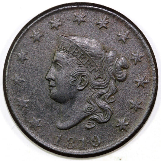 1819 1c N-7 Coronet or Matron Head Large Cent