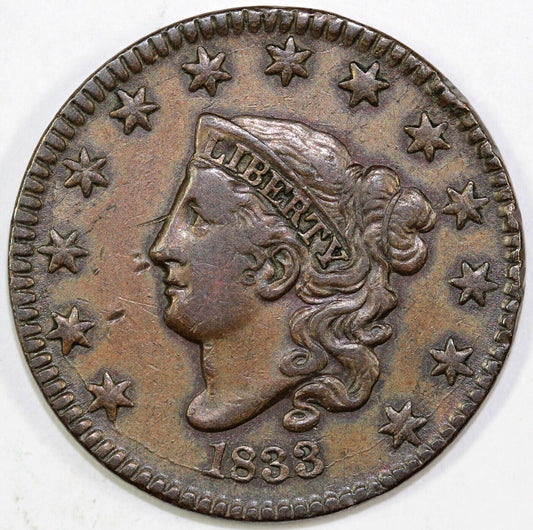 1833/2 1c N-4 Coronet or Matron Head Large Cent *MDS*