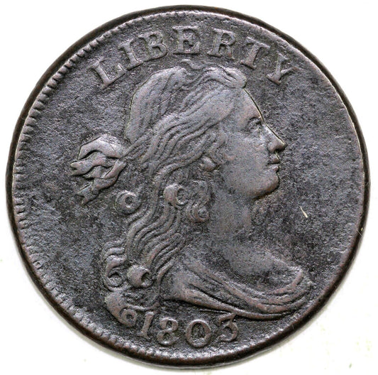 1803 1c Small Date Small Fraction S-244 Draped Bust Large Cent *MDS*
