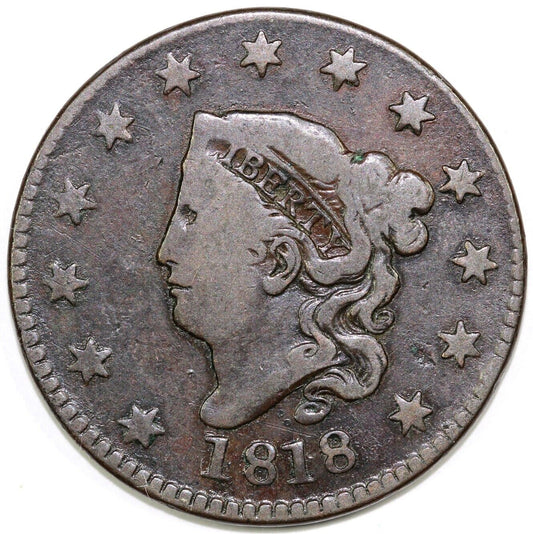 1818 1c N-2 Coronet or Matron Head Large Cent