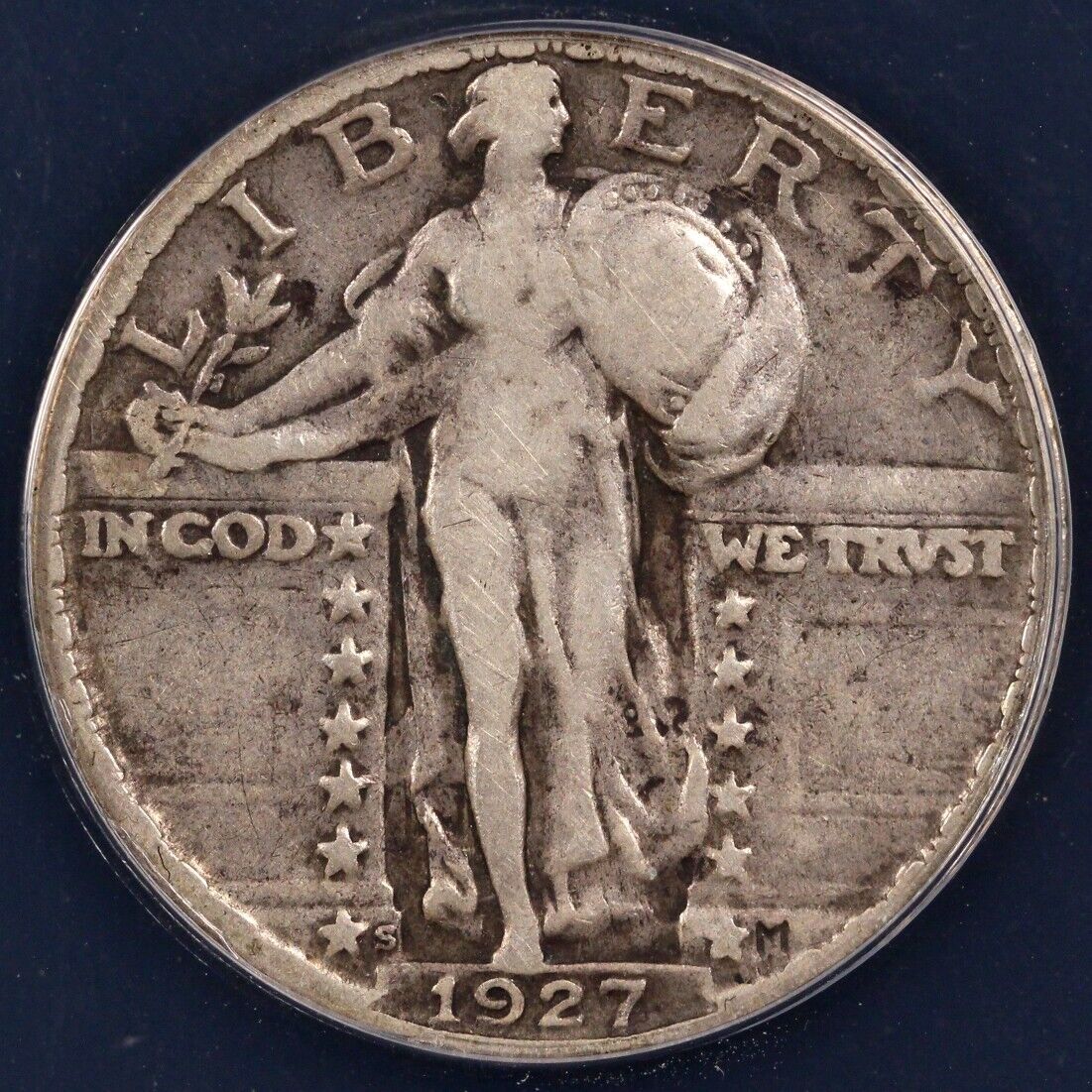 1927-S 25c Standing Liberty Quarter ANACS F 12